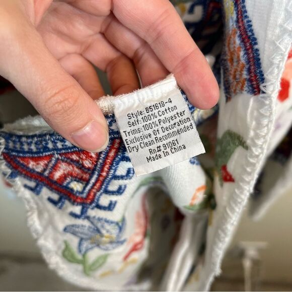 Johnny Was Biya Embroidered Hooded Cardigan White Floral Large Women’s - Picture 6 of 15